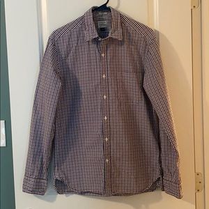 J. Crew Men's Blue/Brown Slim Fit Shirt (S)